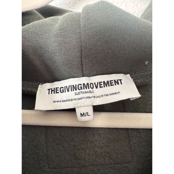 TheGivingMovement Mens Olive Green Los Angeles Zip Up Hoodies Sweatshirt M/L - Picture 9 of 11